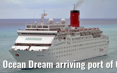 Ocean Dream arriving port of Oranjestad, 08. November 2010