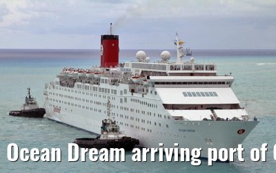Ocean Dream arriving port of Oranjestad, 08. November 2010