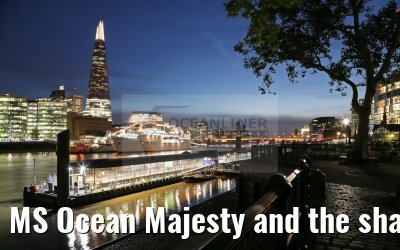 MS Ocean Majesty and the shard at dusk 01.09.2016