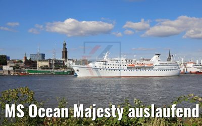 MS Ocean Majesty auslaufend Hamburg und Michel 18.07.2018