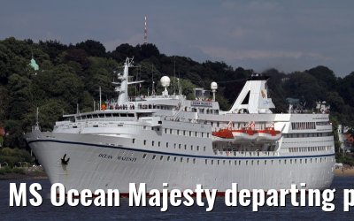 MS Ocean Majesty departing port of Hamburg, 17. August 2013