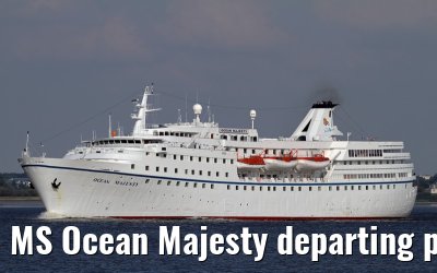 MS Ocean Majesty departing port of Hamburg, 17. August 2013
