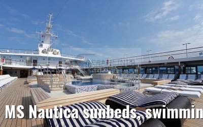 MS Nautica sunbeds, swimming pool, whirlpools, Waves Bar