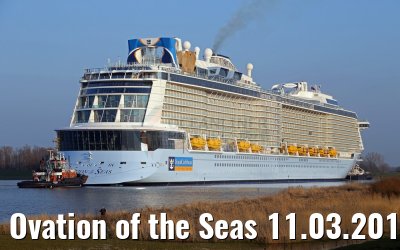Ovation of the Seas 11.03.2016 river Ems