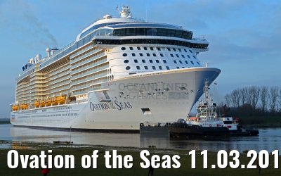 Ovation of the Seas 11.03.2016 river Ems