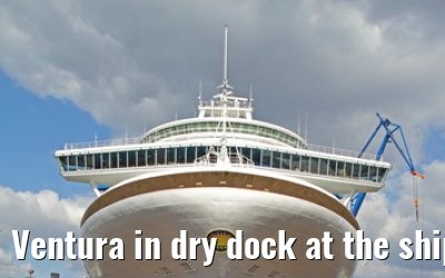 Ventura in dry dock at the shipyard in Hamburg