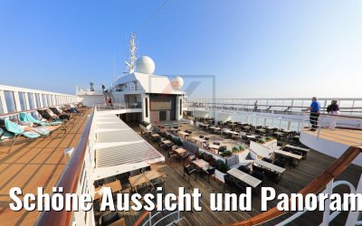Schöne Aussicht und Panorama-Deck MS Amera am Morgen
