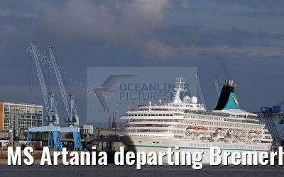 MS Artania departing Bremerhaven 31.07.2016