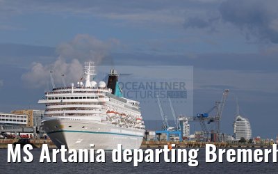 MS Artania departing Bremerhaven 31.07.2016