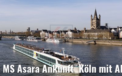 MS Asara Ankunft  Köln mit Altstadt 31.03.2017