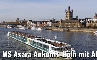 MS Asara Ankunft  Köln mit Altstadt 31.03.2017