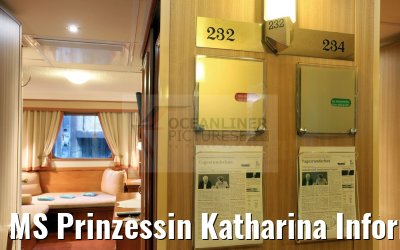 MS Prinzessin Katharina Informationen an den Kabinen