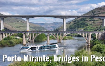 Porto Mirante, bridges in Peso da Regua, Douro river 22.04.2025