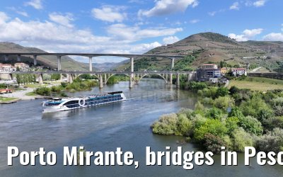 Porto Mirante, bridges in Peso da Regua, Douro river 22.04.2025