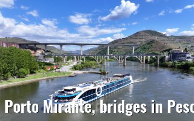 Porto Mirante, bridges in Peso da Regua, Douro river 22.04.2025
