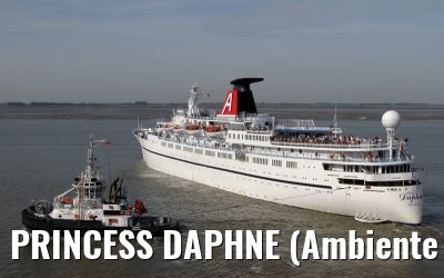 PRINCESS DAPHNE (Ambiente Kreuzfahrten) approaching Bremerhaven - August 18, 2012