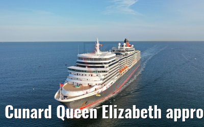 Cunard Queen Elizabeth approaching Warnemuende 22.08.2019