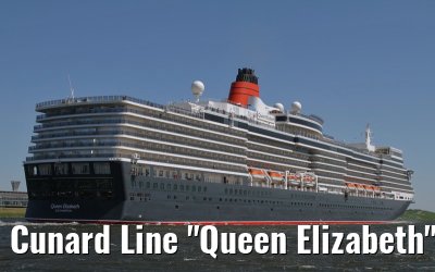 Cunard Line "Queen Elizabeth" approaching port of Amsterdam, 01. May 2011