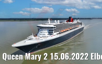 Queen Mary 2 15.06.2022 Elbe river Brunsbuettel