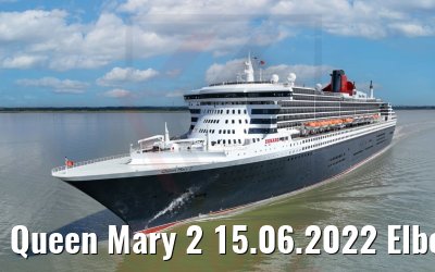 Queen Mary 2 15.06.2022 Elbe river Brunsbuettel