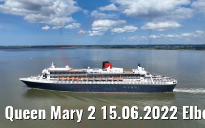 Queen Mary 2 15.06.2022 Elbe river Brunsbuettel