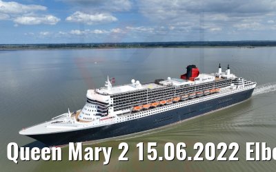 Queen Mary 2 15.06.2022 Elbe river Brunsbuettel