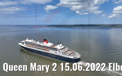 Queen Mary 2 15.06.2022 Elbe river Brunsbuettel
