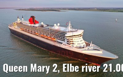 Queen Mary 2, Elbe river 21.06.2019