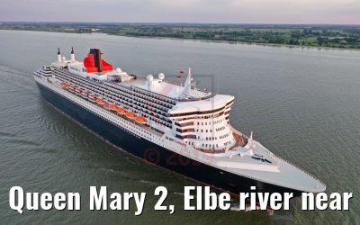 Queen Mary 2, Elbe river near Glueckstadt 21.06.2019