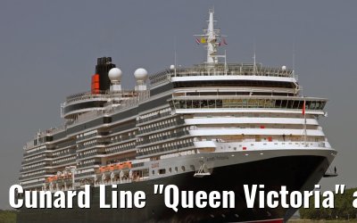 Cunard Line "Queen Victoria" approaching port of Amsterdam, 28. May 2010