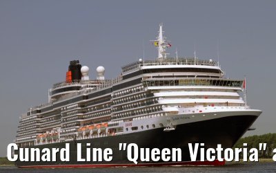 Cunard Line "Queen Victoria" approaching port of Amsterdam, 28. May 2010