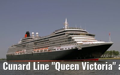 Cunard Line "Queen Victoria" approaching port of Amsterdam, 28. May 2010