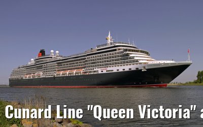 Cunard Line "Queen Victoria" approaching port of Amsterdam, 28. May 2010