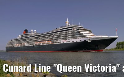 Cunard Line "Queen Victoria" approaching port of Amsterdam, 28. May 2010