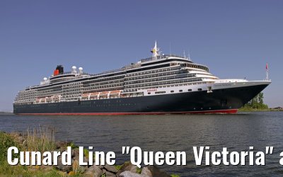 Cunard Line "Queen Victoria" approaching port of Amsterdam, 28. May 2010