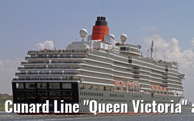 Cunard Line "Queen Victoria" approaching port of Amsterdam, 28. May 2010