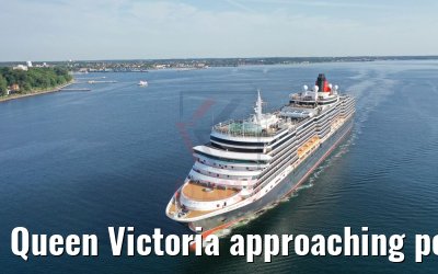 Queen Victoria approaching port of Kiel 25.07.2019