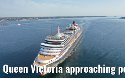 Queen Victoria approaching port of Kiel 25.07.2019