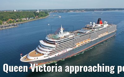 Queen Victoria approaching port of Kiel 25.07.2019