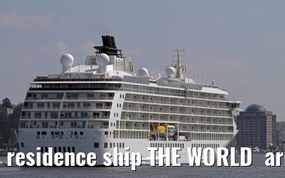 residence ship THE WORLD  arriving in Hamburg on May 05, 2013