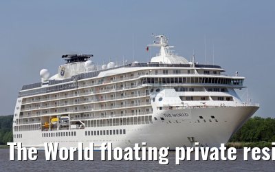 The World floating private residence cruise ship 30.05.2016 Kiel Canal