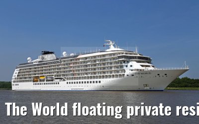 The World floating private residence cruise ship 30.05.2016 Kiel Canal