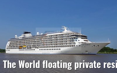 The World floating private residence cruise ship 30.05.2016 Kiel Canal