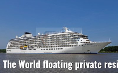 The World floating private residence cruise ship 30.05.2016 Kiel Canal