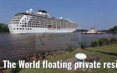 The World floating private residence cruise ship 30.05.2016 Kiel Canal
