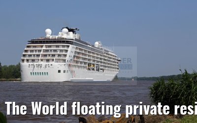 The World floating private residence cruise ship 30.05.2016 Kiel Canal