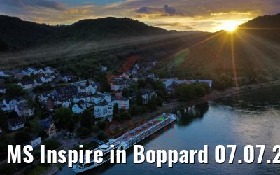 MS Inspire in Boppard 07.07.2020 sunset
