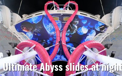 Ultimate Abyss slides at night Symphony of the Seas
