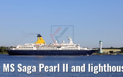 MS Saga Pearl II and lighthouse Friedrichsort 24.05.2018