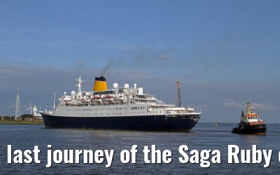 last journey of the Saga Ruby on the Kiel canal on 13 September 2013